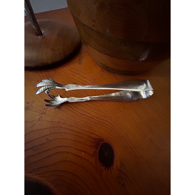 1960s Mid-Century Modern Solid Walnut Apple Ice Bucket With Silverplate Claw Tongs For Sale - Image 11 of 13
