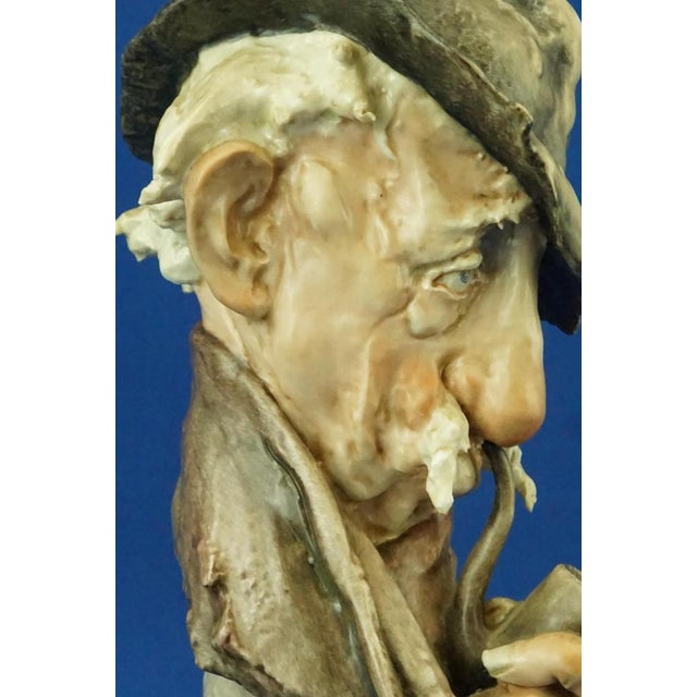 20th Century Ironic Bust of an Elderly Man with a Pipe by Giuseppe Cappè for Capodimonte, Italy, 1950s For Sale - Image 13 of 18