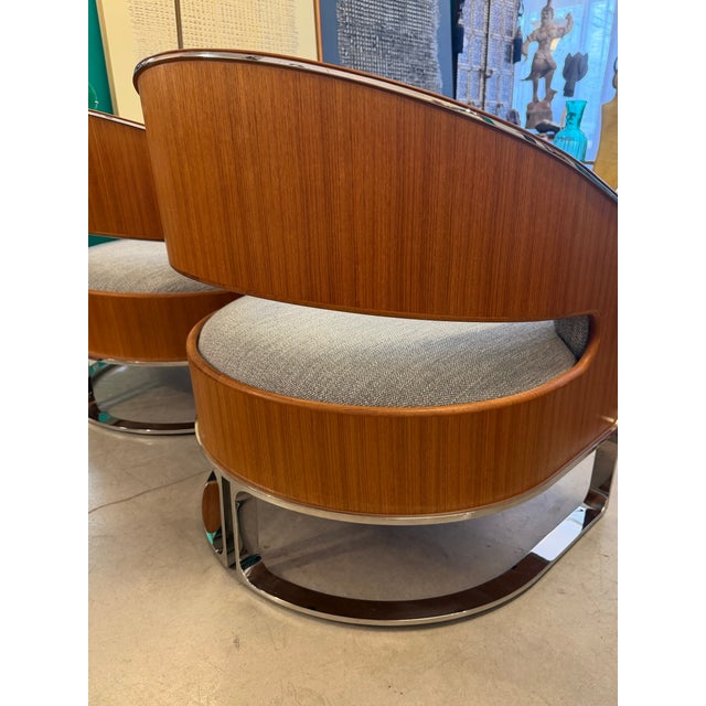 Zaha Hadid Custom Italian Blohm & Voss in Collaboration With Zaha Hadid Architects Solid Luxury Yacht Chairs a Pair For Sale - Image 4 of 7