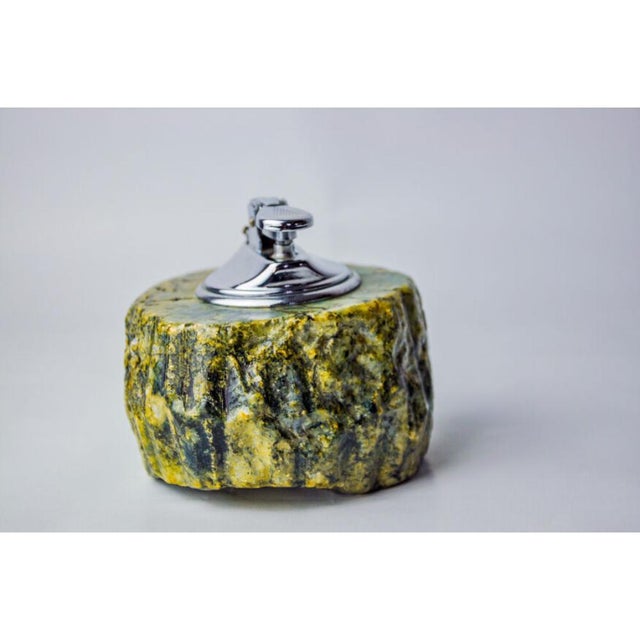 Hollywood Regency Green Alabaster Lighter by Romano Bianchi, Italy, 1970 For Sale - Image 3 of 8