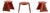 Wooden Stools with Table with South American Motifs, Set of 3 For Sale