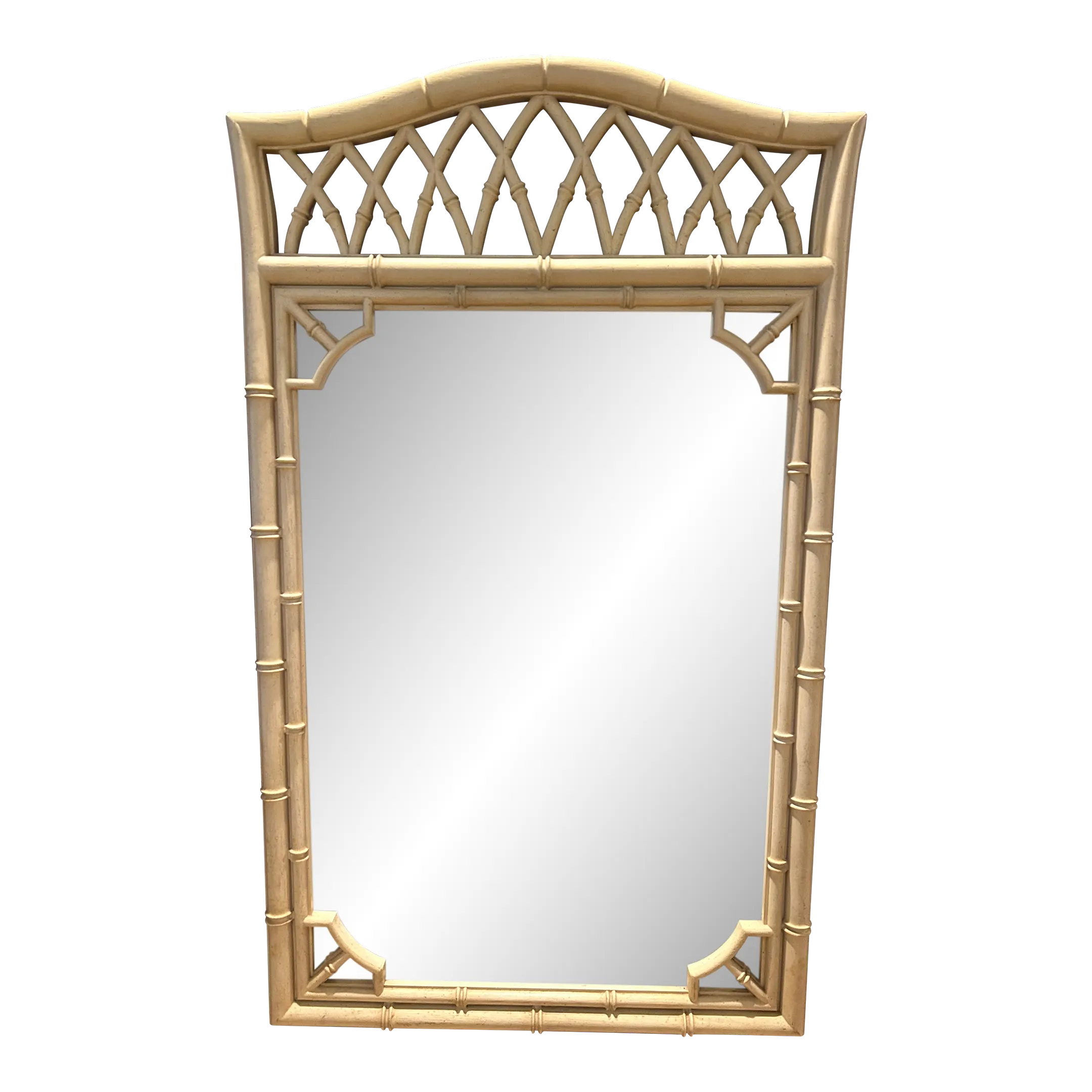 ラタン装飾鏡バンブーヴィンテージミラーAccessory Art Studios Late 20th Century Thomasville Allegro Faux Bamboo Chinoiserie