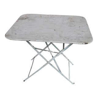 Vintage Iron French Country Rustic Painted Bistro Table For Sale