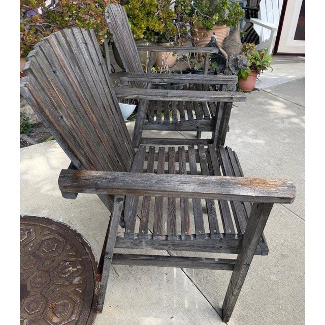 Pair of 1950s Adirondack Lawn or Patio Chairs For Sale - Image 4 of 11