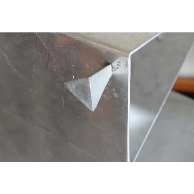 1960s Modern Aluminum Magazine / Log Holder Rack For Sale - Image 9 of 11