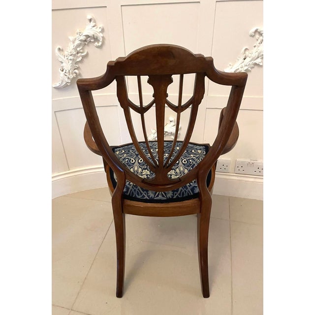 1900 - 1909 Mahogany Inlaid Desk Chair, 1900s For Sale - Image 5 of 16