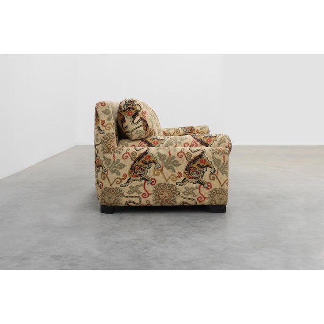 1990s Hollywood Regency 3-Seater Sofa with Lion Motif Upholstery, Italy, 1990s For Sale - Image 5 of 13