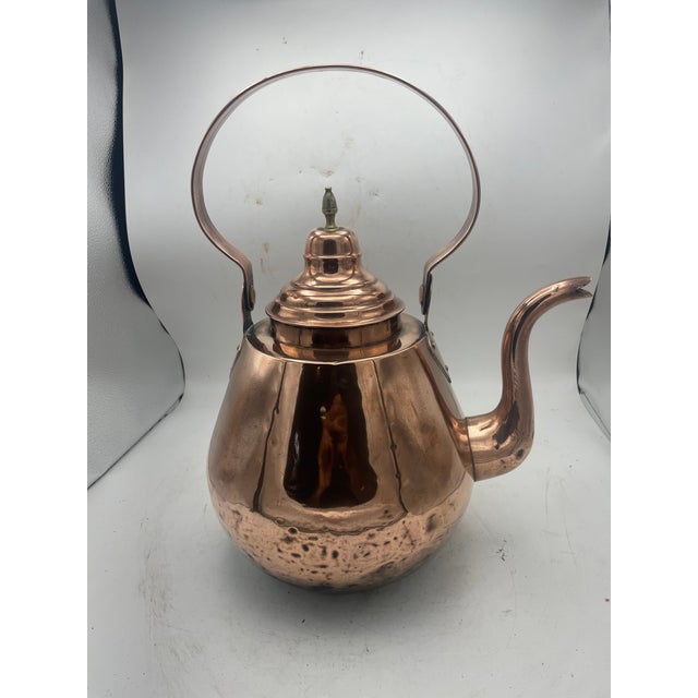 Farmhouse Large Antique European Copper Teapot/Kettle For Sale - Image 3 of 5