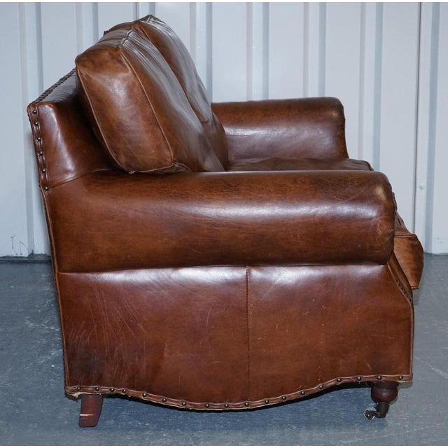 Halo Balmoral Heritage 2-Seater Sofa in Brown Leather from Timothy Oulton For Sale - Image 12 of 15