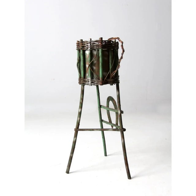 Farmhouse Antique Folk Art Twig Plant Stand For Sale - Image 3 of 12