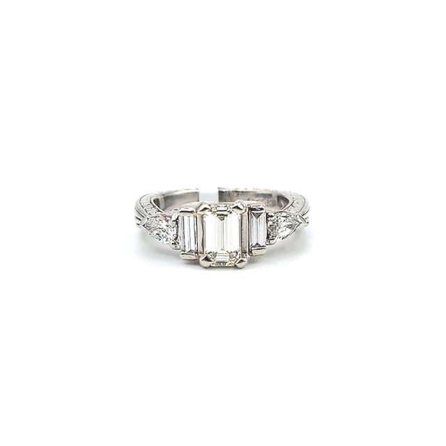 1.25 Ct Emerald Cut Diamond Ring Size 4.5 For Sale - Image 10 of 10