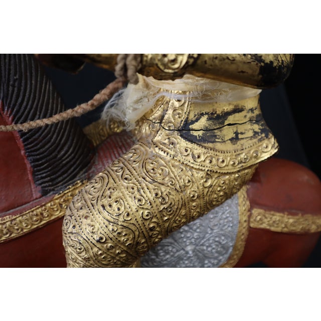 Antique Burmese Statue of Nat on Horseback For Sale - Image 14 of 16