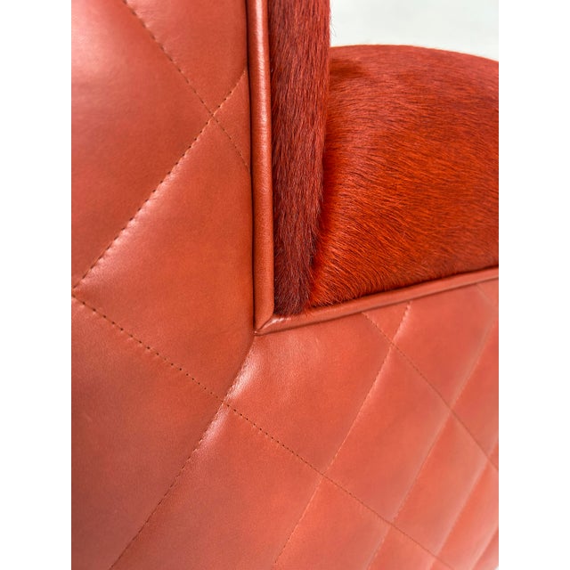Red J. Robert Scott Cambon Leather Hide Slipper Chair For Sale - Image 8 of 11