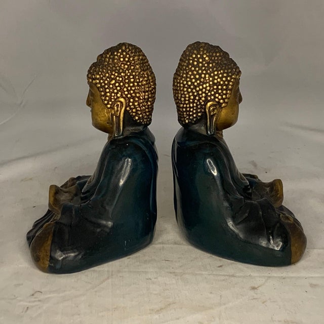 Very rare Ronson's Art Metal Works Buddha bookends for your consideration. Each bookend measures approx. 6 inches tall, 5...