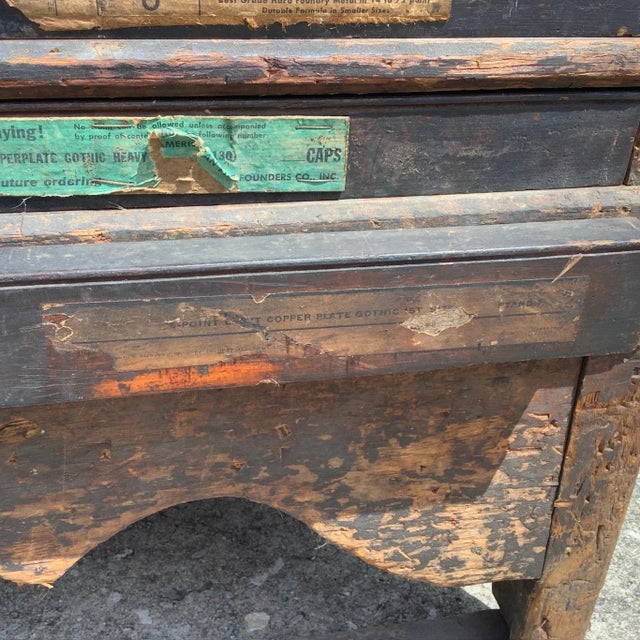 Antique Printers Case With 12 Typesetter Trays For Sale - Image 9 of 16