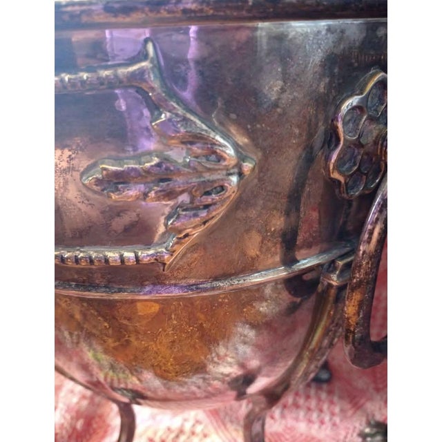 Vintage Silver Plate Footed Planter Jardinieres or Ice Chillers - a Pair For Sale - Image 4 of 9