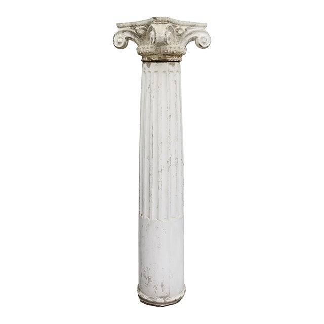 French Antique Concrete Ionic Column, Impressive, Circa 1920 For Sale