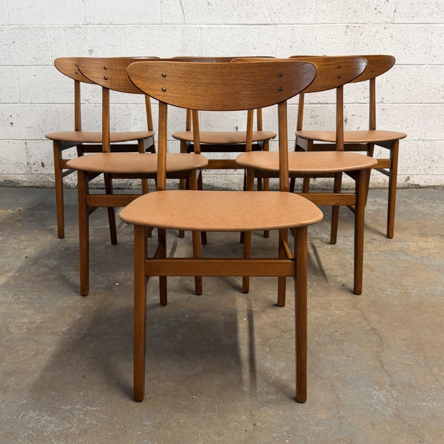 Mid-Century Modern Set of 6 Vintage Danish Modern Teak Dining Chairs by Farstrup, Model 210 Thomas Harlev Design, 1960s For Sale - Image 3 of 13