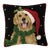 Santa Golden Retriever Hook Pillow 16" x 16" For Sale