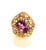 Bochic “Orient” Amethyst & Multi Sapphire Large 18k Gold & Silver Cocktail Ring Size 7 For Sale - Image 4 of 4