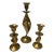 1970s Brass Candlesticks - Set of 3 For Sale