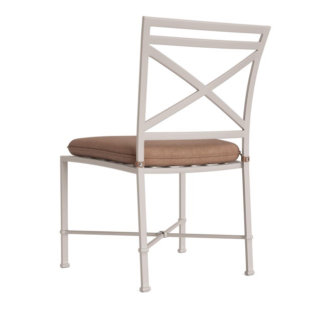 Not Yet Made - Made To Order Brown Jordan Venetian Side Chair, Dove frame with Fusion Clay fabric For Sale - Image 5 of 11