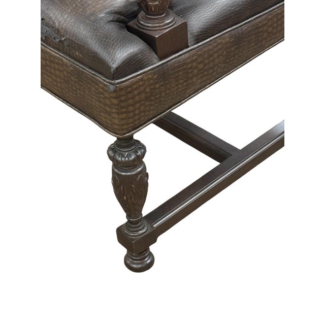 Renaissance Early 20th Century Renaissance-Style Armchairs Featuring Carved Walnut Wood and Lion Head Armrests. For Sale - Image 3 of 5