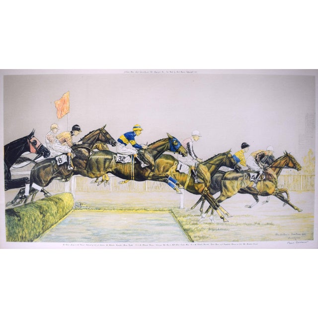 Traditional The Water Jump in the Grand National of 1931 at Aintree by Paul Brown For Sale - Image 3 of 7