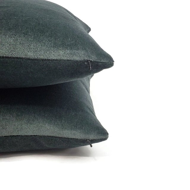 2020s Holly Hunt Take Direction in Turquish Pillow Cover - 20" X 20" Dark Navy Teal Mohair Cushion Case For Sale - Image 5 of 6