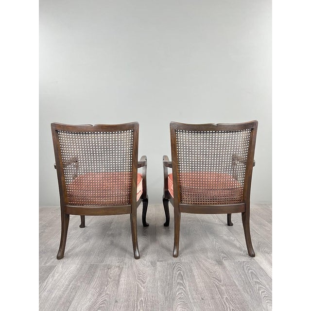 20th Century Armchairs in Wood and Caning, Set of 2 For Sale - Image 10 of 11