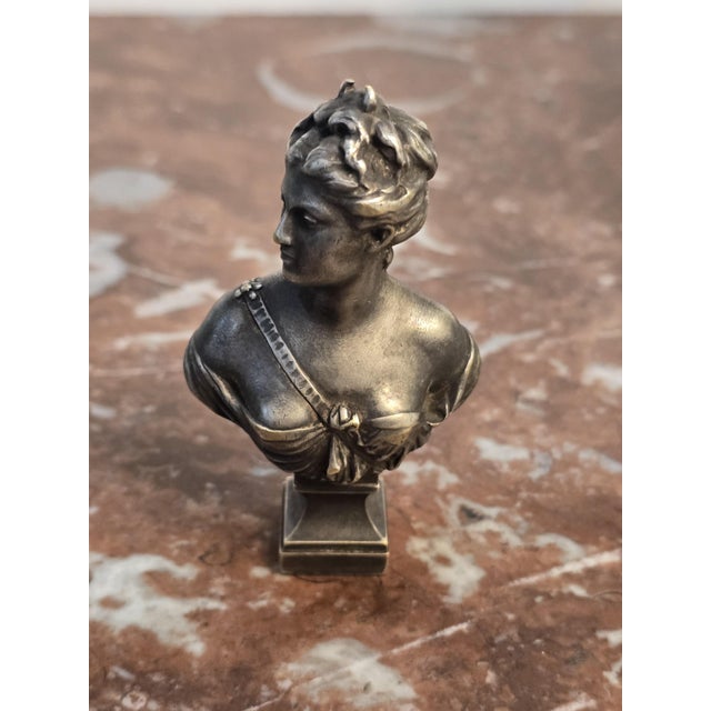 Silvered Bronze Figurine by Signed Houdon, 1849 For Sale - Image 12 of 12