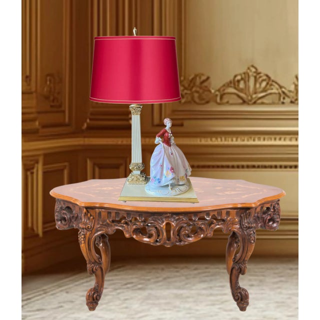 Royal Dux Porcelain Lady Holding Her Dog Table Lamp For Sale - Image 14 of 18