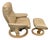 1970s Attributed to Ekornes Stressless Adjustable Sandstone Leather Recliner Ottoman Norway Medium For Sale