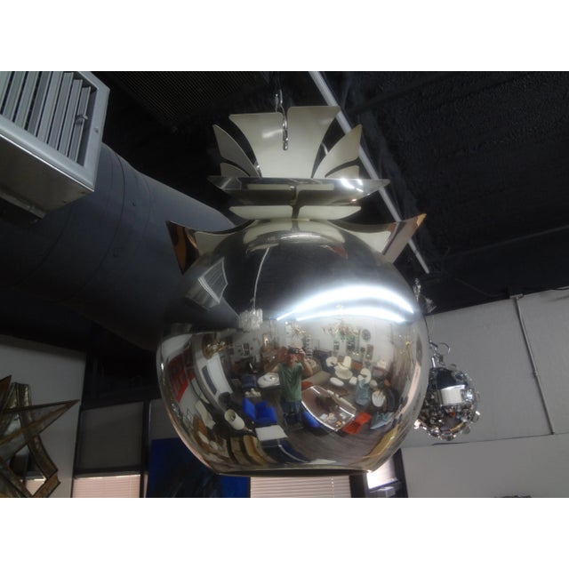 Metal 1970s Italian Modern Chrome and Glass Lantern For Sale - Image 7 of 12