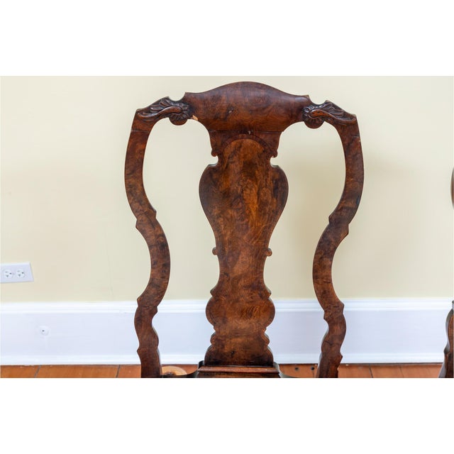 Brown Pair of 18th Century Dutch Rococo Side Chairs For Sale - Image 8 of 12
