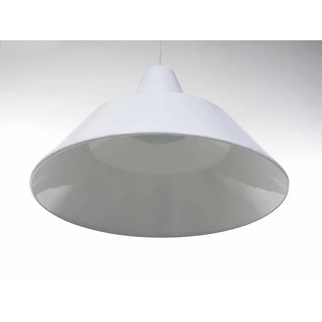 1950s White Enamel Pendant Lamp by Axel Wedel Madsen for Louis Poulsen, 1950s For Sale - Image 5 of 7