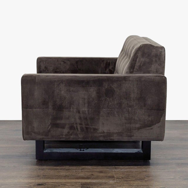 Modern Room & Board Wells Modern Brown Lounge Chair With Square Arms For Sale - Image 3 of 9
