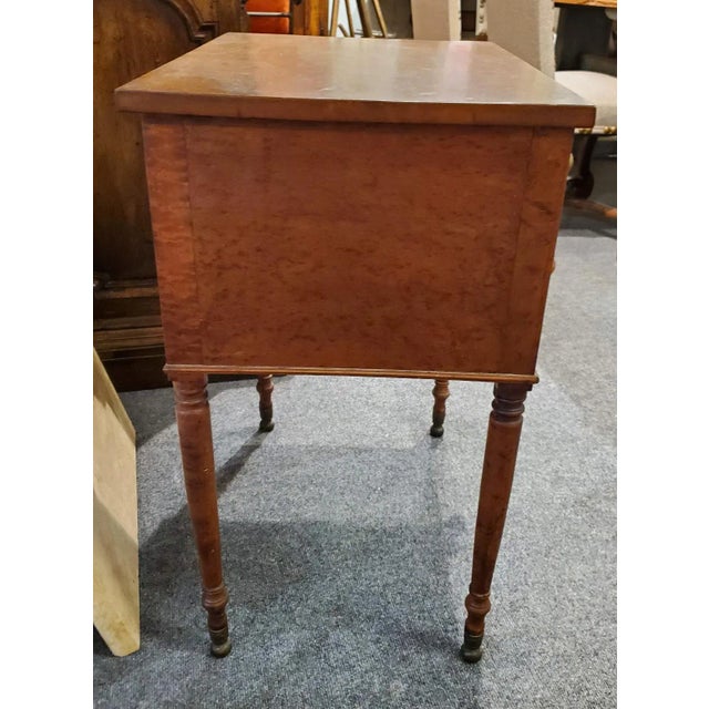 American Mid-19th Century Birdseye Maple Two-Drawer Side Table For Sale - Image 3 of 13