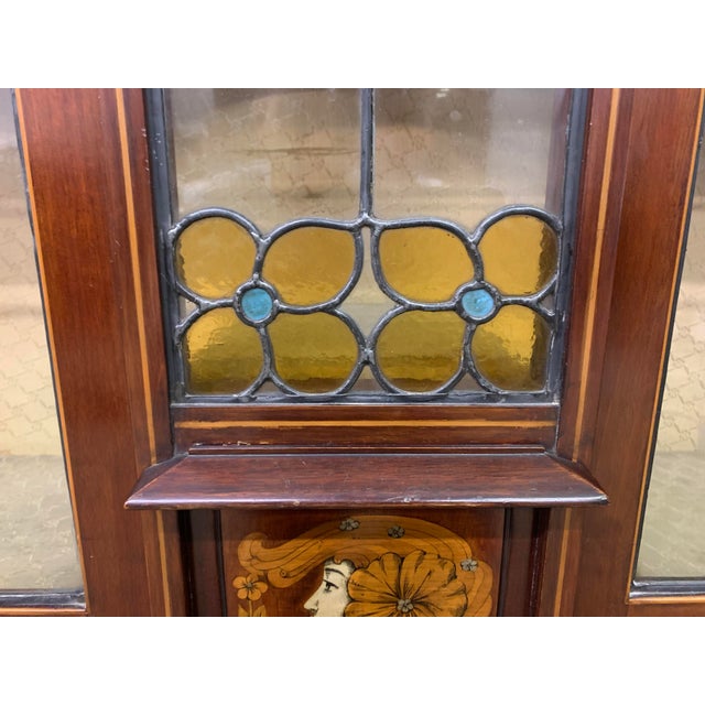 Arts and Crafts Inlaid Mahogany Display Cabinet, 1900 For Sale - Image 10 of 18