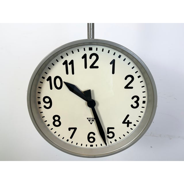 Large Industrial Double Sided Railway Clock from Pragotron
