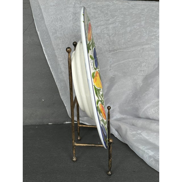 Ceramic Large Decorative Italian Ceramic Table Centerpiece Fruit Bowl For Sale - Image 7 of 12