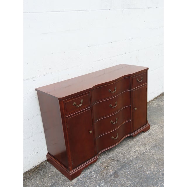 Brown 1940s Mahogany Long Credenza Sideboard Media Console 6369 For Sale - Image 8 of 15