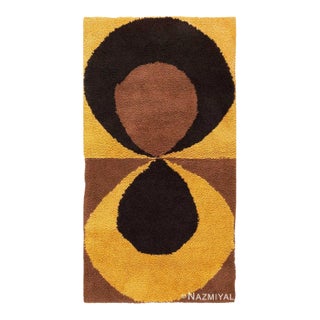 Nazmiyal Collection Vintage Swedish Scandinavian Wool Pile Area Rug For Sale