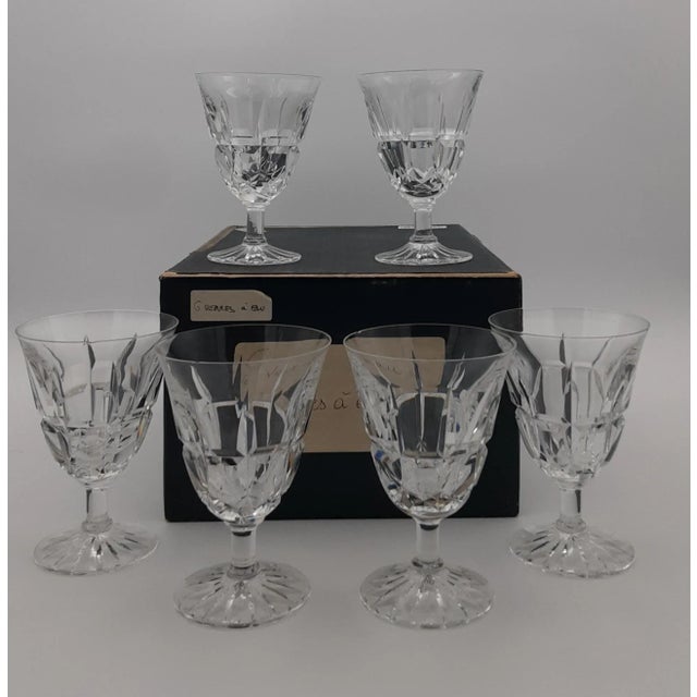 French 1940s Daum Crystal Water Goblets- Set of 6 For Sale - Image 3 of 9
