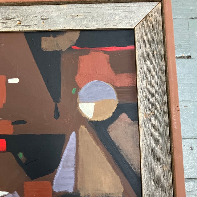 2020s Contemporary Original Stephen Heigh Abstract “Night Life” Painting Barn Wood Frame For Sale - Image 5 of 6