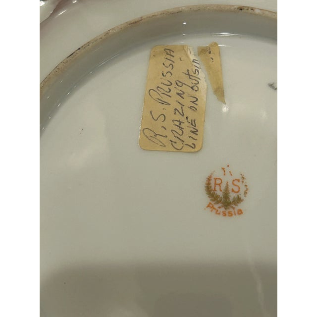 Ceramic Antique Rs Prussia Decorative Floral Porcelain Bowl For Sale - Image 7 of 12