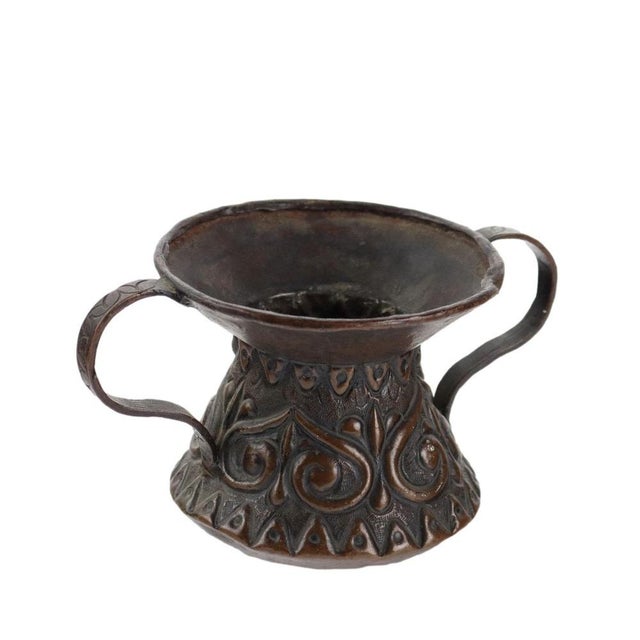 Embossed Copper Vase For Sale - Image 9 of 10