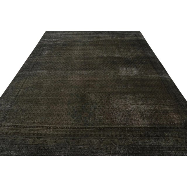 Traditional Vintage Persian Rug in Green With Brown Geometric Patterns, From Rug & Kilim For Sale - Image 3 of 7