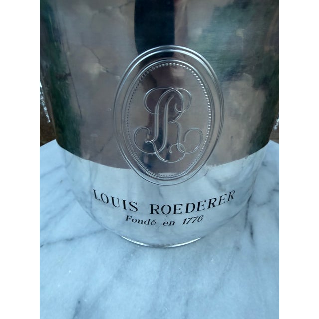 French Vintage French Louis Roederer Polished Aluminum Champagne Bucket For Sale - Image 3 of 10