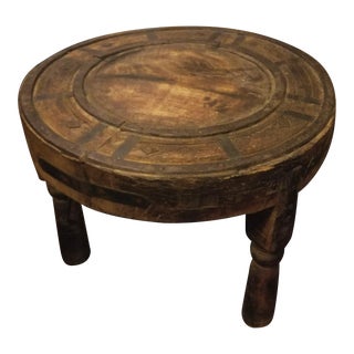 1930s Tri-Legged Indian Circular Coffee Table For Sale